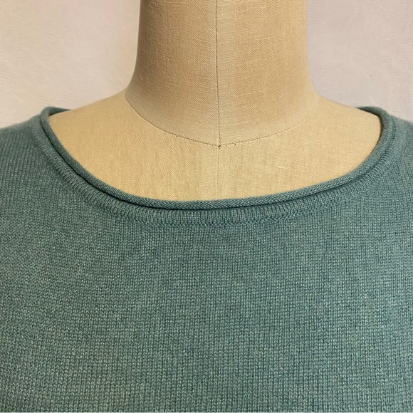 Pure 2 ply cashmere teal green S rolled neck sweater - Picture 2 of 5
